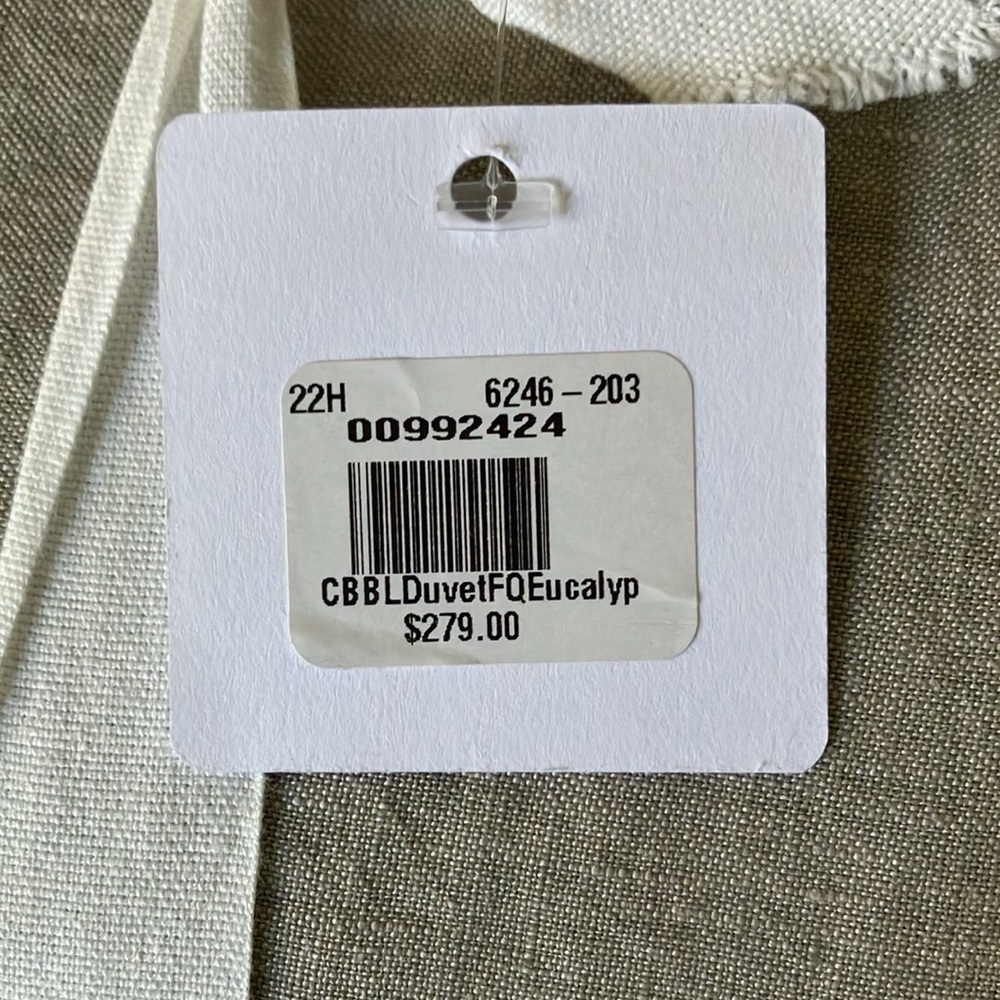 NWT Pottery Barn Full Queen Belgian Flax Linen Hemstitch Duvet /2 Standard Shams - Picture 4 of 9